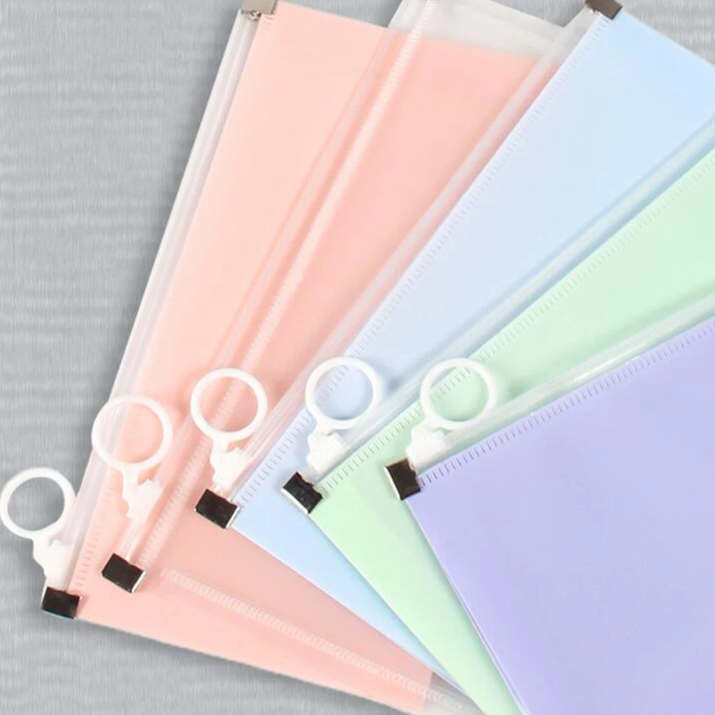

5 Pcs File Bag Pen School Pencil Case Zipper Letter Tear Resistant Teacher Filing Pens Storage Smooth