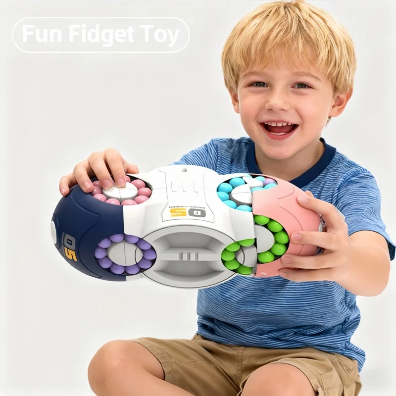 Enfants huit faces Rotation doigt haricots magiques Spin Gyro Antistress doigt cubes perle décompression Puzzles jeu jouets cadeaux