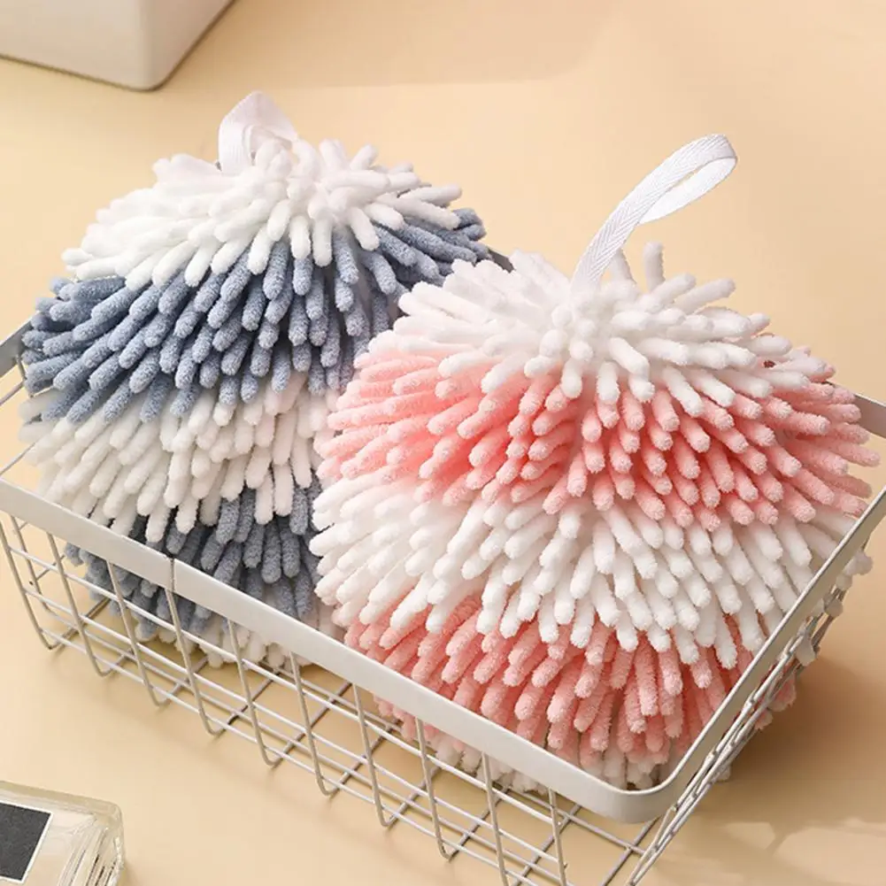 

Handball Towel Absorbent Quick-drying Thickened Chenille Fabric Towels Colorblock Reusable Kitchen Bathroom Cleaning Wipe Towel