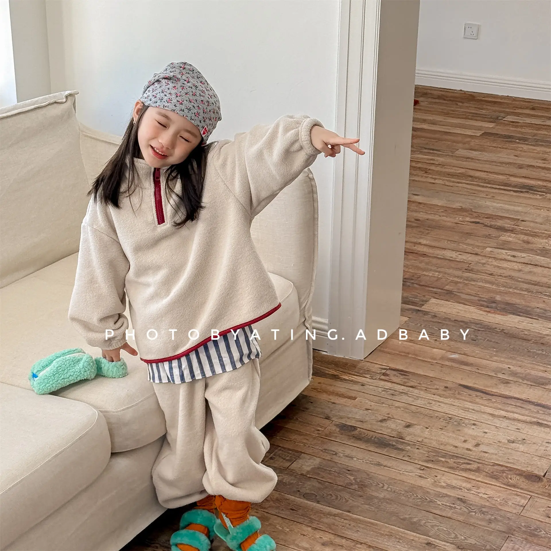 Winter Kids Clothing Korean Style Fleece Track Suit Set for Children Girls Boys Toddler Winter Outfits Two Piece Sportswear  123