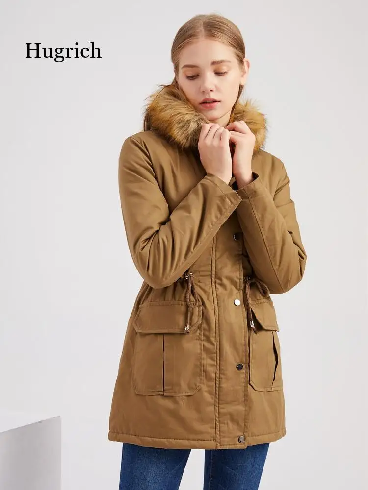 

Winter Jacket Women 2022 Hooded Thick Warm Solid Down Cotton Padded Coat Femael Clothes Casual Black Long Parka Mujer