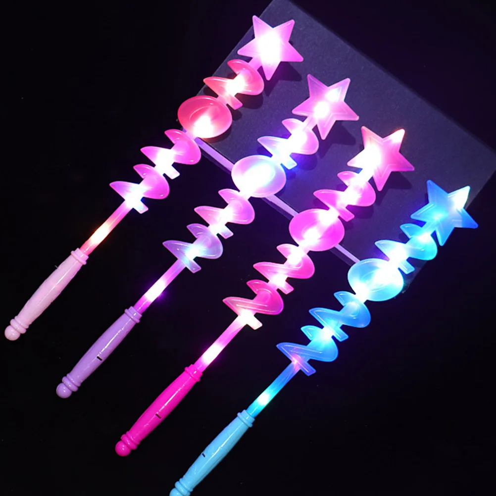 4 قطعة عصي يدوية متوهجة 2022 عصا لامعة عصا فلاش إبداعية مع ثلاثة أوضاع إضاءة لأداء الرقص للاستخدام الليلي الملون #1