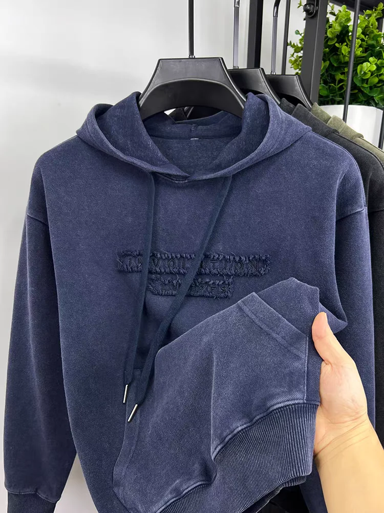 Designer Brand Embroidered Hoodie Men's Autumn/Winter New Luxury Fashion Personalized Patch Design Korean Casual Sweatshirt