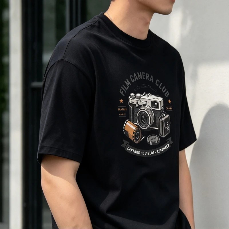 Film Camera Club Graphic Tshirt Unisex Retro Camera Film Roll Design Short Sleeve Vintage Photography Enthusiast Casual Tee Tops