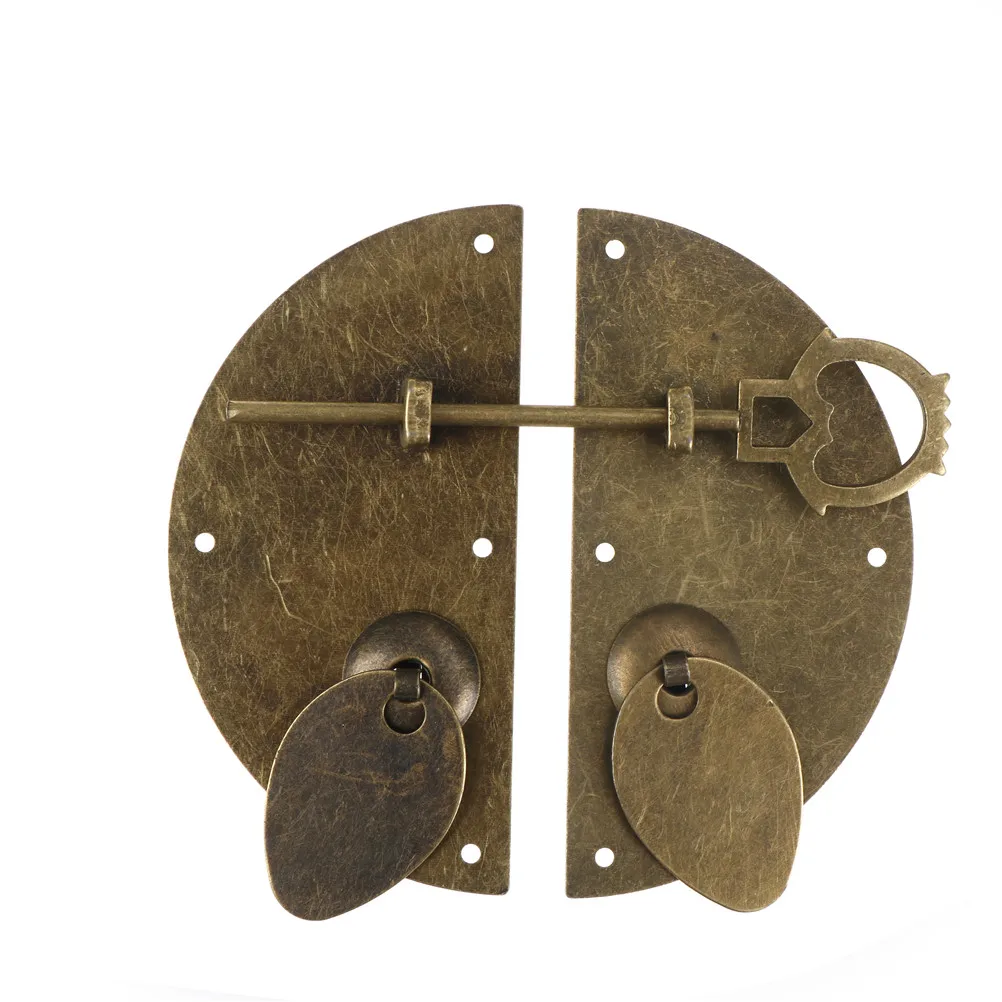 1PCS  Furniture Hardware Pull Vintage Lock Catch  Chinese Style Iron Door Knocking KnockerFor Cabinet Cupboard Drawer