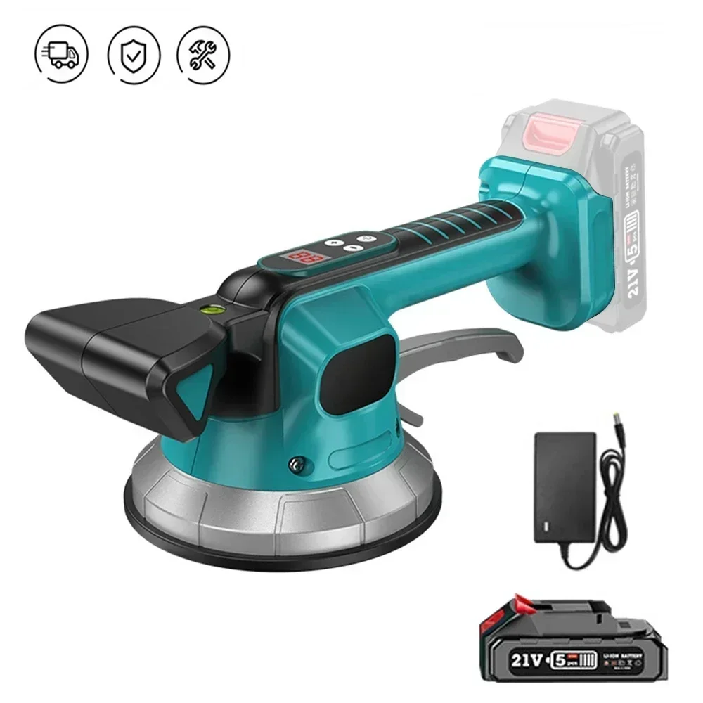 21V 10 Speed Tile Tiling Machine Electric Wall Floor Tiles Laying Vibrating Tool Enlarged Suction Cup Home Tile Paving Device