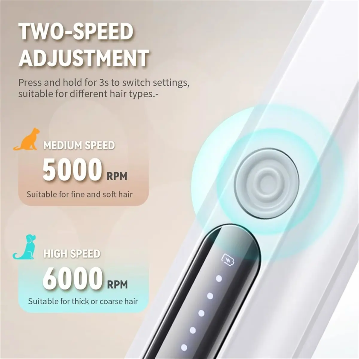 Choice Day Pet Trimmer Rechargeable Dog Claw Trimmer with LED Light Low Noise, Waterproof for Claw , Ear, Face, Butt
