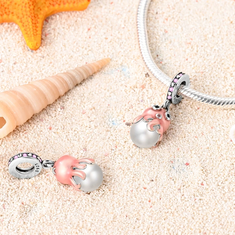 Luminous Series 925 Sterling Silber Charms Perlen Anhänger Glühwürmchen Elfenpfote Planet Charm Passend für Original Armband Damen Schmuck Geschenk – Detail 9