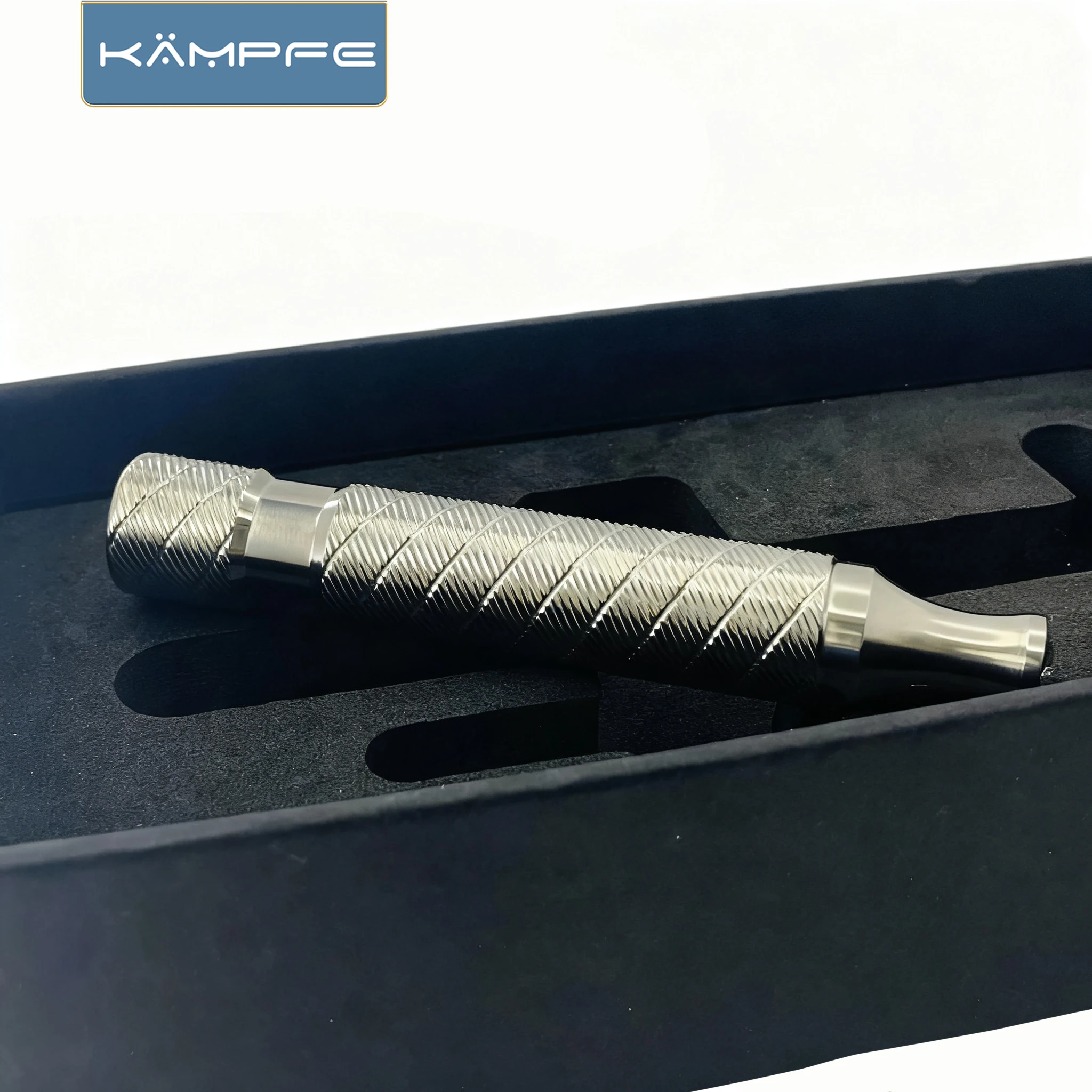 kampfe-ポリッシュ仕上げステンレス鋼製安全かみそりハンドル-長さ85mm-重厚タイプ-ウェットシェーブ用