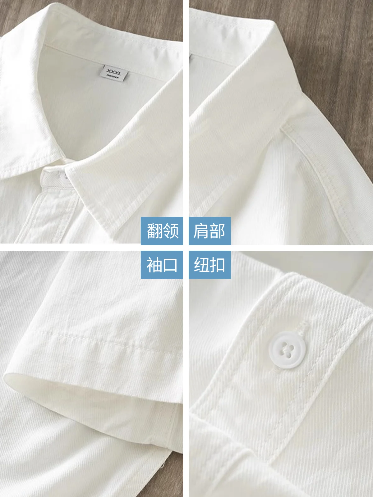 DUKEEN Men\'s 100% Cotton Shorts-Sleeve Shirts Summer Solid Color Turn-Down Collar Formal Shirts White Basic Causal Men\'s Clothes