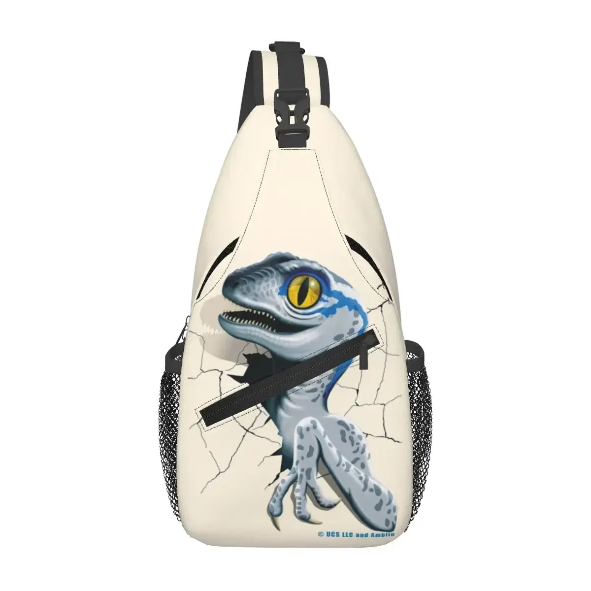 

Jurassic World - Baby Blue Velocirapt Chest Bag Men Sling Crossbody Backpack Chest Bag Traveling Hiking Daypack Shoulder Bag