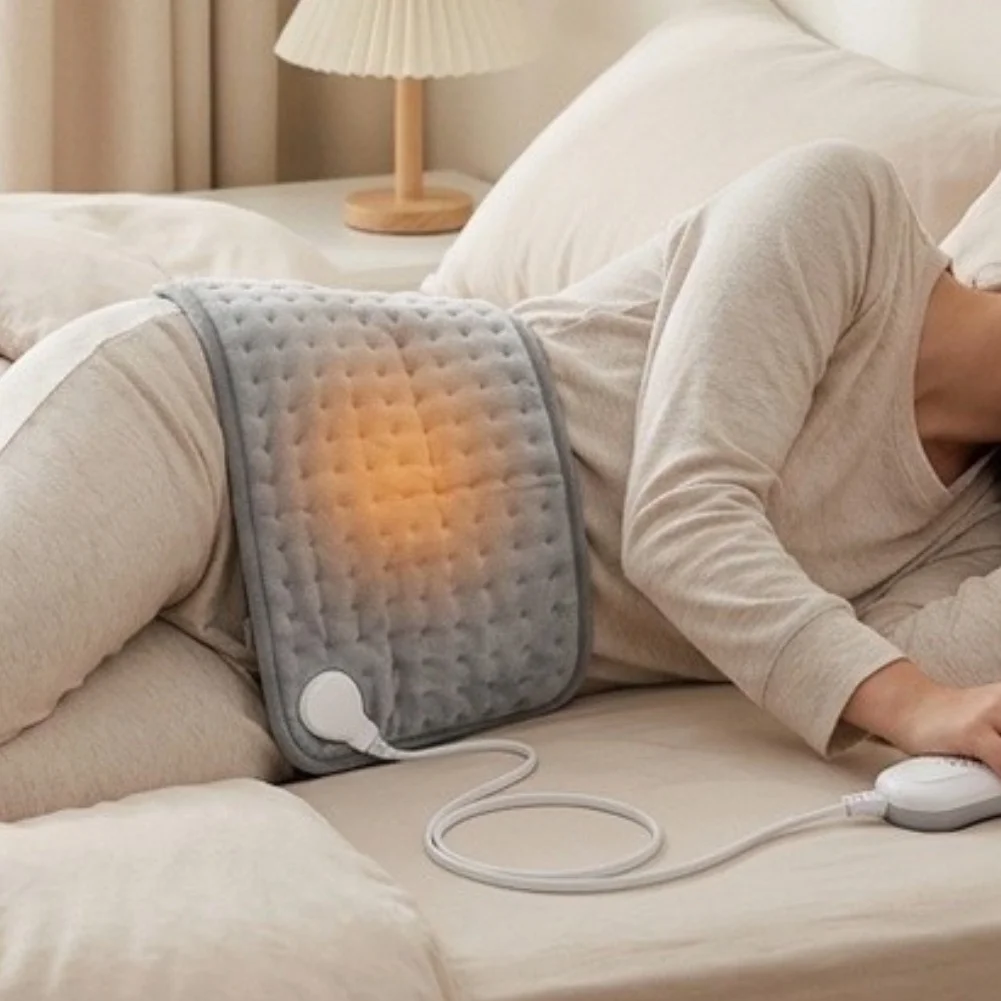 Electric Heating Pad for Waist Support with Adjustable Heat Settings Portable Design for Home Travel and Muscle Relief