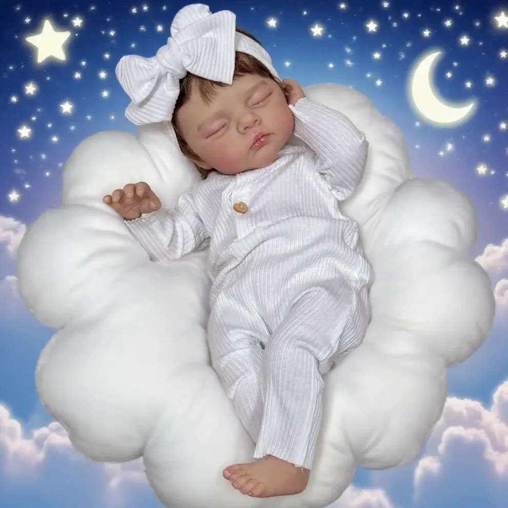 

Тканевый корпус 48 см, 3D-краска с видимыми венами, милая игрушка-кукла Reborn Baby Asleep, реалистичная коллекционная игрушка ручной работы, подарок на день рождения