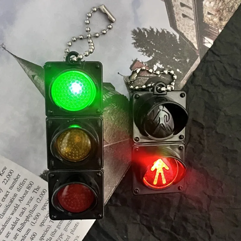 2 قطعة إشارة المرور مصباح ليد المفاتيح العصرية الجدة المشاة ضوء كيرينغ قلادة سلسلة مفاتيح لحقيبة السحر الهدايا بالجملة #3