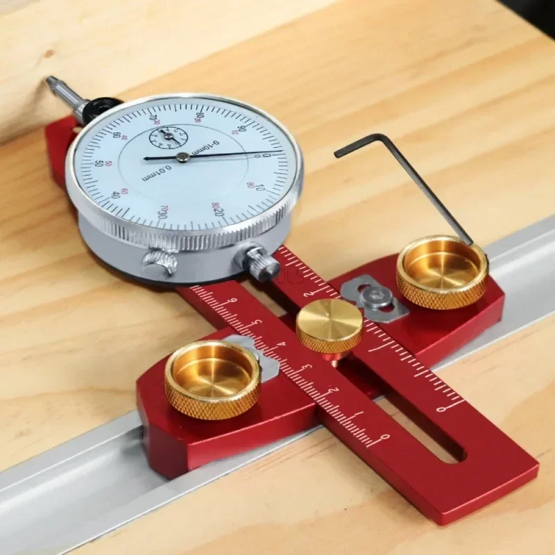 Table Saw Alignment Gauge Jig Guide with Dial Indicator for Repeat Narrow Strip Cuts High-precision Woodworking Measure Tools