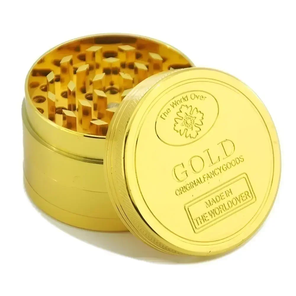 Herb Grinder 3/4 Parts Zinc Alloy 40mm Tobacco Crusher 1.57 Inch Gold Herbal Kitchen Crusher Grinders Cigarette Accessories