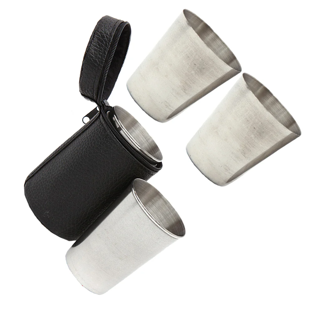 

1Set Stainless Steel Wine Cup Set Lightweight Unbreakable Multi-Use Cup for Whiskey Vodka Espresso Outdoor Gathering