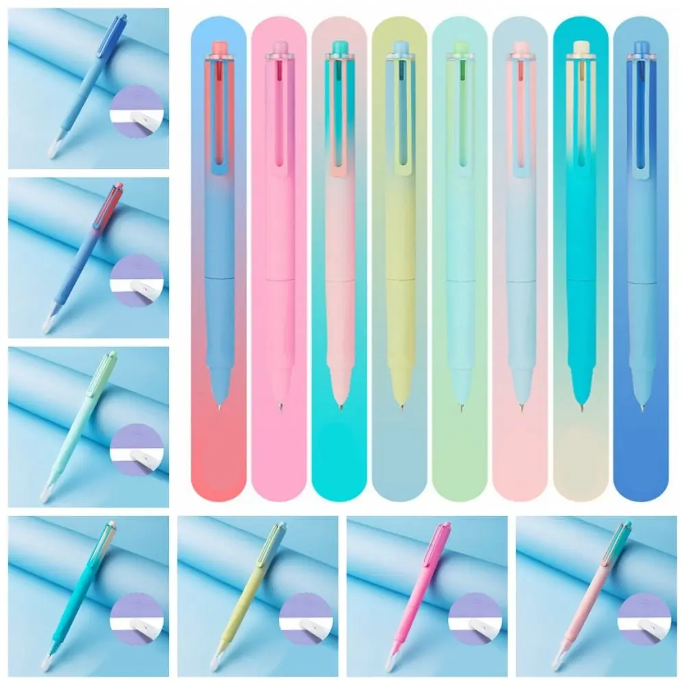 

Replaceable Ink Capsule Thermal Erasable Fountain Pen Magic Pen With Eraser Posture Correction Press Fountain Pen Morandi color