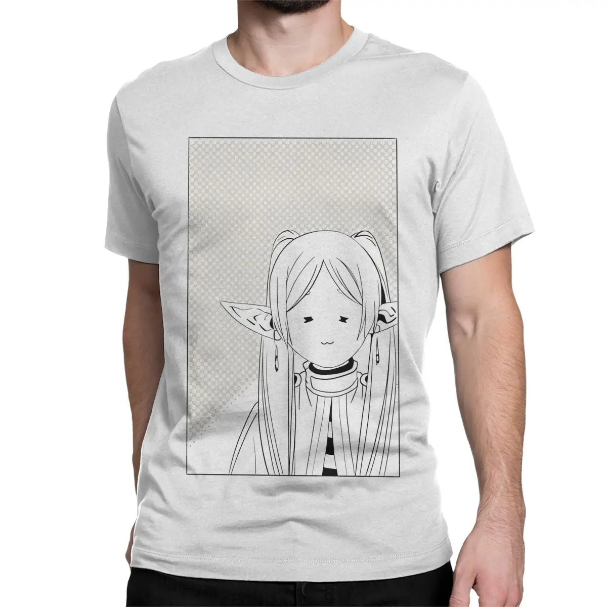 Fwiewen Uwu Kawaii Anime T-Shirt for Men Women Sousou No Frieren Fun Cotton Tee Shirt O Neck Short Sleeve T Shirt Birthday Tops