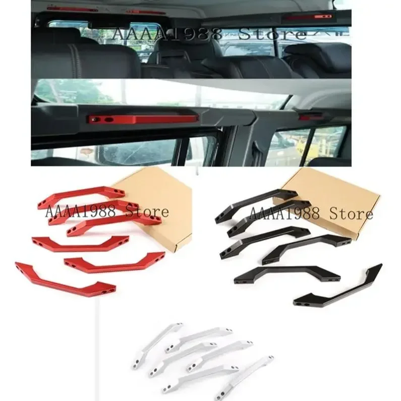 

2004-2018 For Land Rover Defender 110 130 Aluminum alloy Silver/Black/Red Car Roof Grab Handle Trim Defender Car Accessories