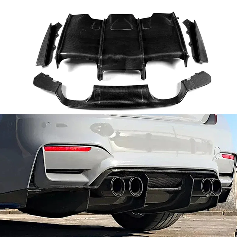 accesorios para autoPSM Style Rear bumper F80 M3 F82 F83 M4 Carbon Fiber Rear Lip diffuser