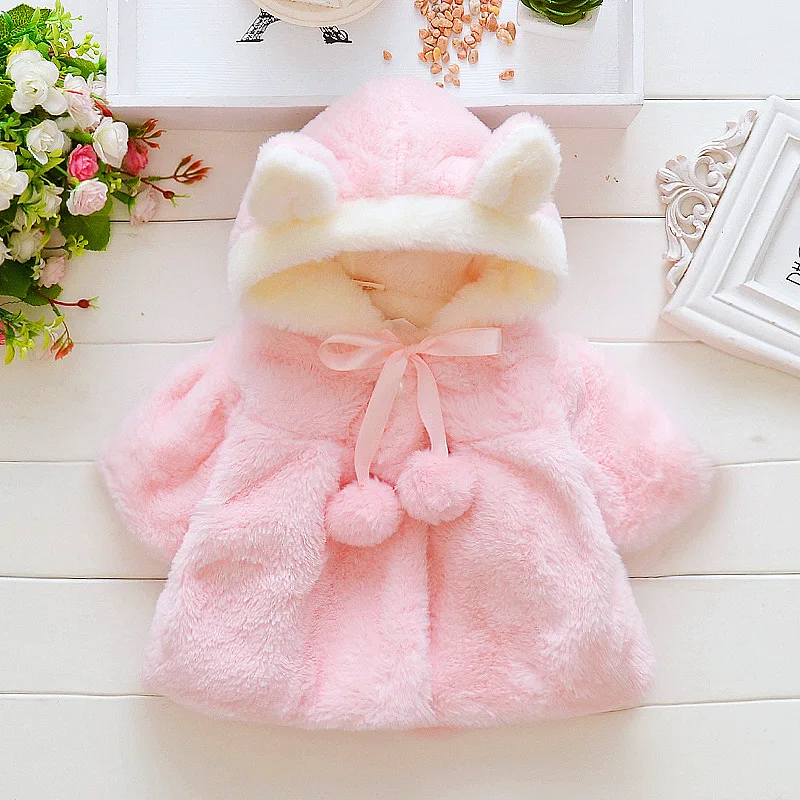 Baby Mädchen Mantel Winter Warm Mit Kapuze Cartoon Nette Baby Mädchen Mantel Nette Mädchen Plüsch Warme Baumwolle Jacke