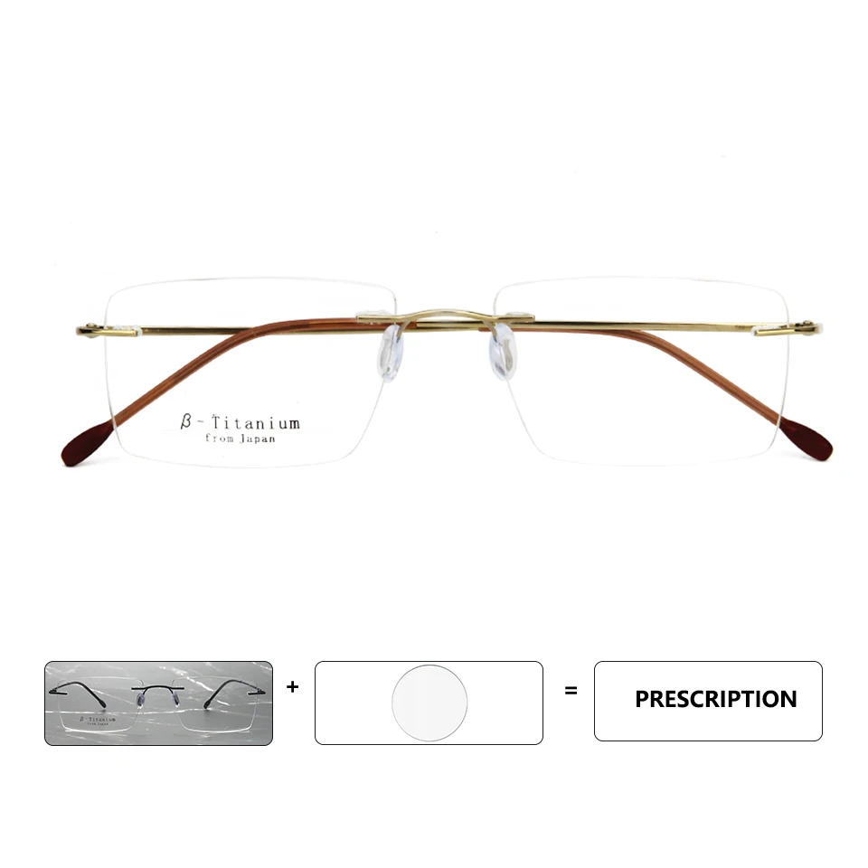 

Ultralight Rimless Titanium Frames Men'S Glasses Square Prescription Glasses Frame Optical Women Spectacle Eyewear Lentes De Sol