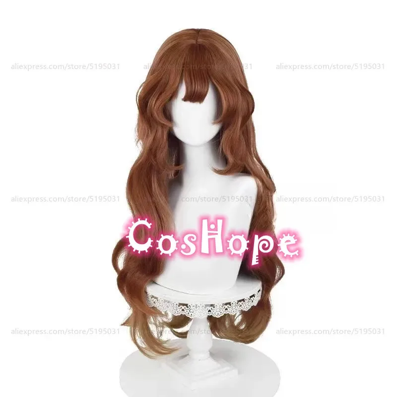 فتاة صغيرة Eurydice 78cm طويل مجعد بني أصفر أنيمي شعر مستعار تأثيري مقاومة للحرارة بيروكات صناعية