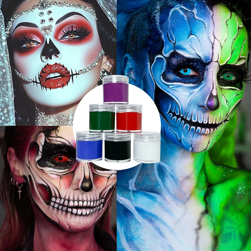لوحة الجسم والوجه 10 جرام، سهلة الاستخدام والإزالة، غير سامة، مكياج الهالوين طويل الأمد، فن الوجه للجسم للحفلات والمهرجانات #2