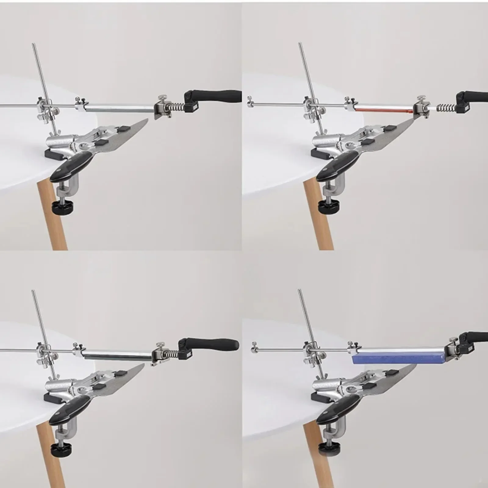 metal fixed angle sharpener, double chuck 360 degree flip, knife sharpener, with 4 grinding stones
