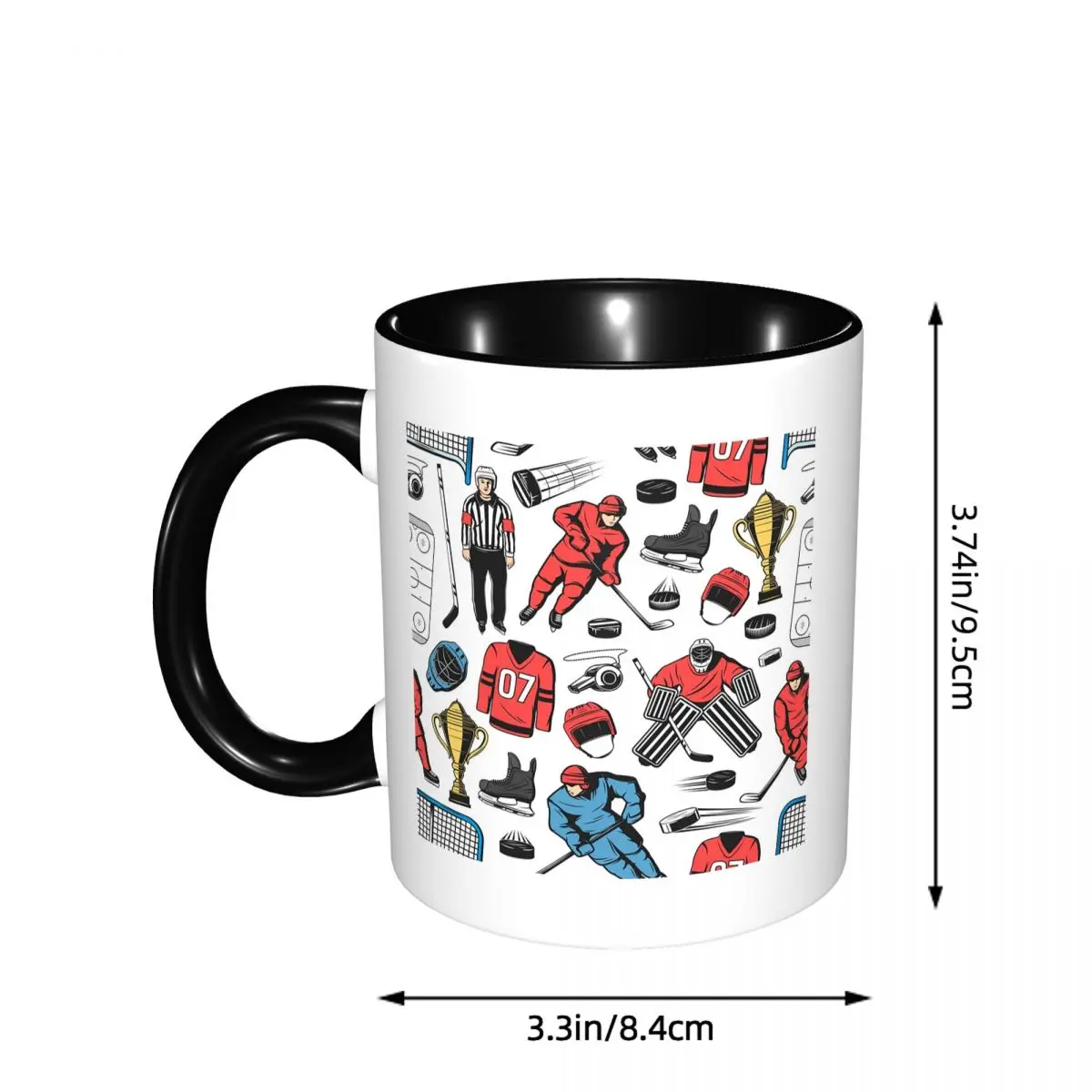 Ice Hockey Players On Rink Mug Funny Ceramic Coffee Cups Tea Mugs Milk Cup Drinkware Gift for Woman Man