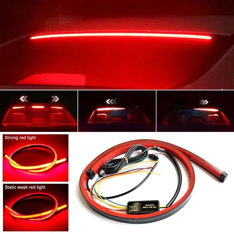 100cm Car Signal Lamp High Mount Stop Brake Light LED Flashing Auto Styling Safety Driving Warning Accessories Rear Tail Lights