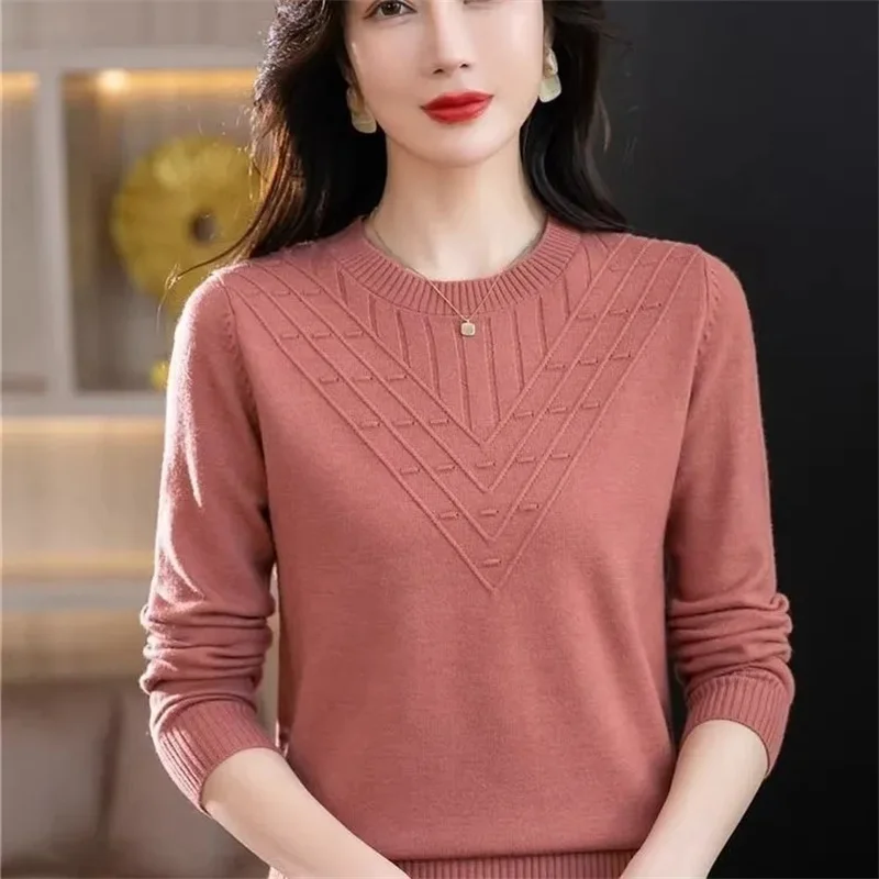 Sweaters Mother\'s High Quality Loose Coat Women\'s Knitting Tops Autumn Winter 2024New Foreign Slim Pullover Blouse Female Jacket