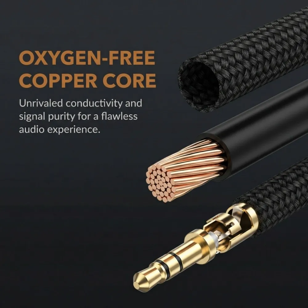 

Durable With Volume Control 3.5mm Male To Male Cable Plug-and-Play Headphone Cable Audio Cable for HyperX Cloud Headphone Repair