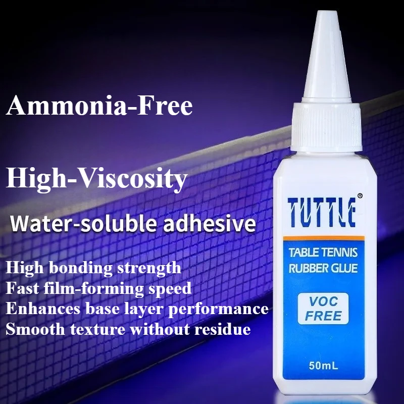 TUTTLE Table Tennis Inorganic Glue 50mL High Adhesion Fast Filming Water-Soluble Rubber Adhesive Ping Pong Rackets Accessories