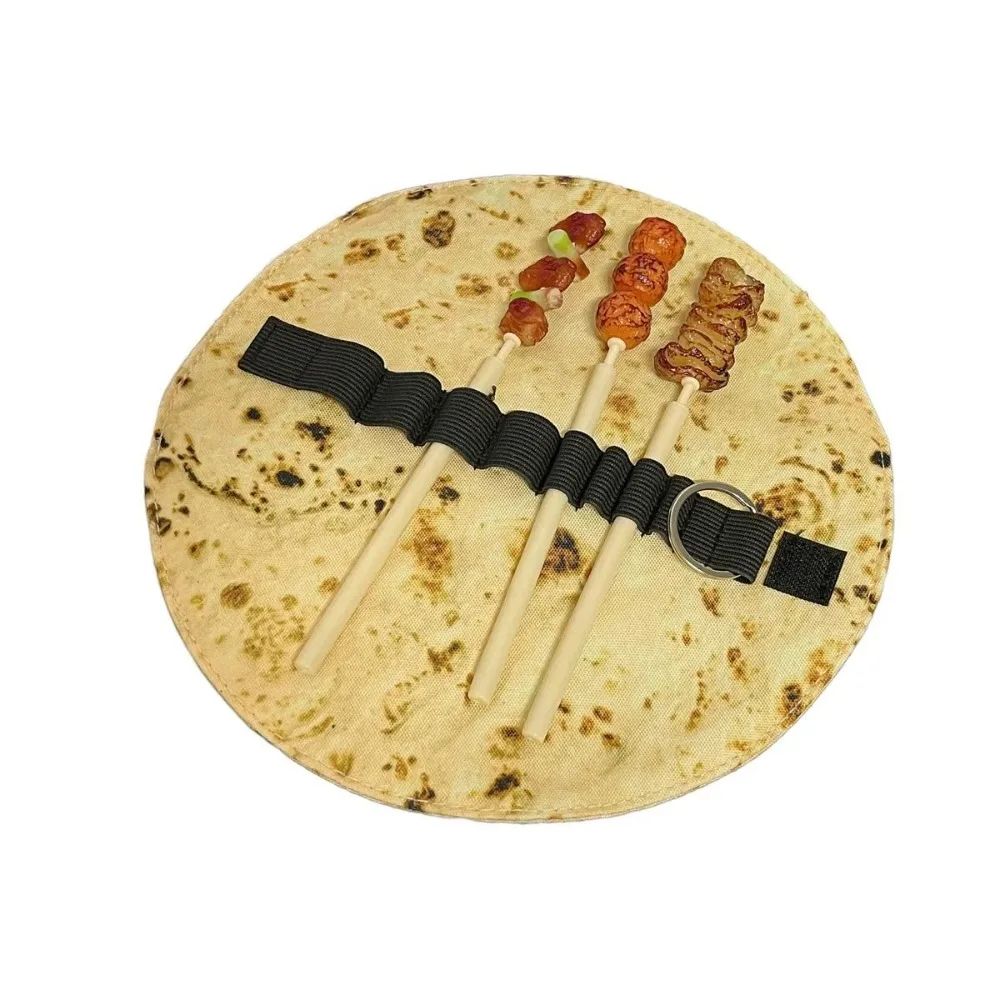 

Creative Design Flying Pancake Pencil Case Stain-resistant Canvas Material Pancake Pencil Box Fun Burrito Design