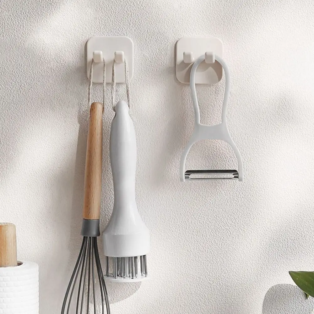 Gancho de enchufe de alimentación de plástico sin perforaciones, estante de almacenamiento de cable de alimentación montado en la pared, gancho de almacenamiento de pared impermeable autoadhesivo para cocina