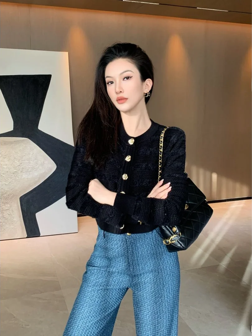 

Bla Long Sve Knitted Sweater Women's Slim Fit Base Layer irt Sli Autumn Winter Outerwear Casual Faion Luxury Sle