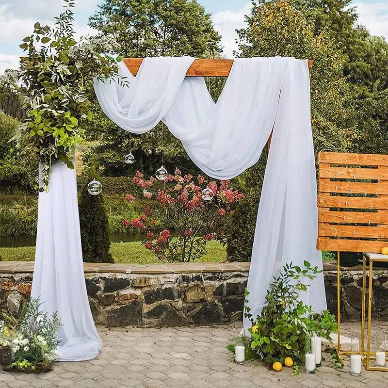 Svatební oblouk rouška šifon tkaniny zavěšovat záclona drapery svatební jeviště backdrop zavěšovat ceremonie příjem závěsný ozdoba