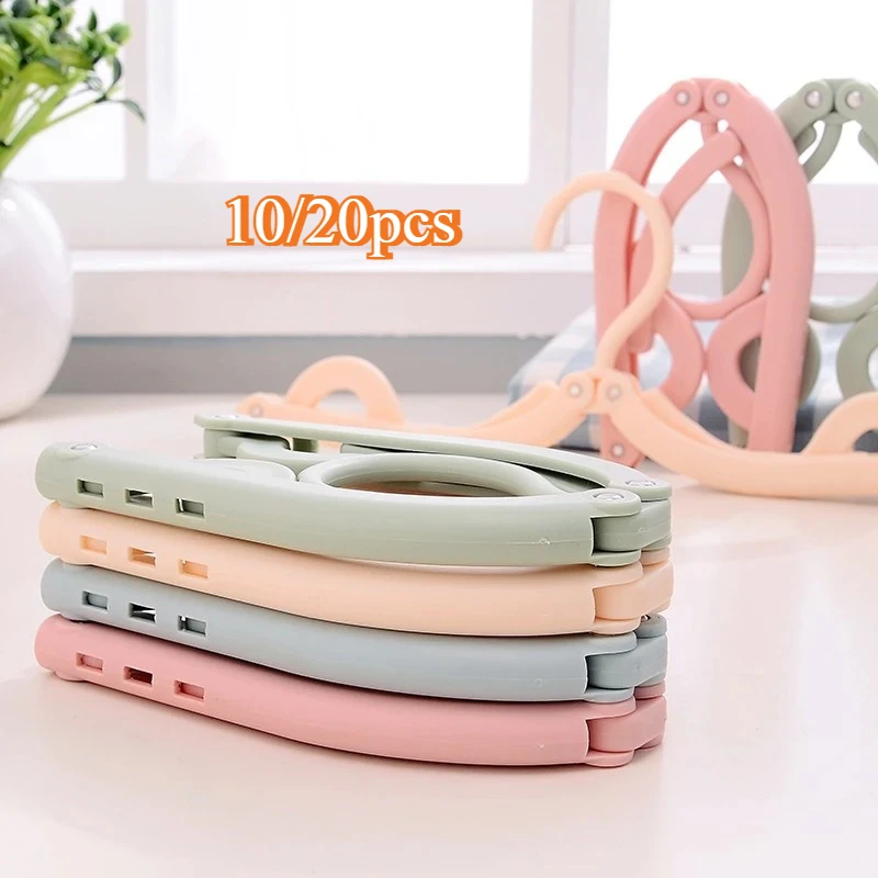 10pcs/20pcs Foldableable Clothes Hanger Travel Portable Clothes Hanging Rack Multi-functional Storage Home Business Trip Hangers