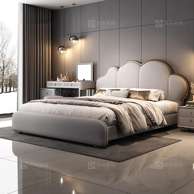 تصميم النوم سرير تدليك غرفة نوم مزدوجة فاخرة سرير كلب بشري أوروبي بسيط الأميرة Letto Matrimoniale أثاث الفندق