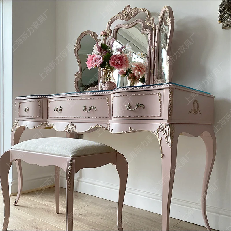 Bedroom Luxury Dressing Table Aesthetic Nordic Pink Vintage Dressing Table Tall Large Dekoracyjne Lustra Home Accessories
