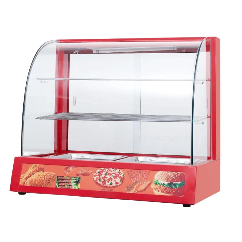 

electric heating cooked food heater display cabinet commercial tray glass thermal insulation cabinet price discount