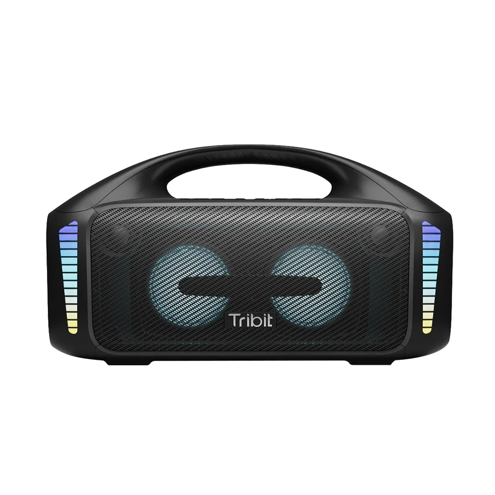 TRIBIT StormBox Blast draadloze Bluetooth-speaker, 90 W luid stereogeluid met XBass LED-lichtshow, IPX7 waterdicht, draagbare partyspeaker met PowerBank TWS, 30 uur speeltijd, APP EQ-bediening