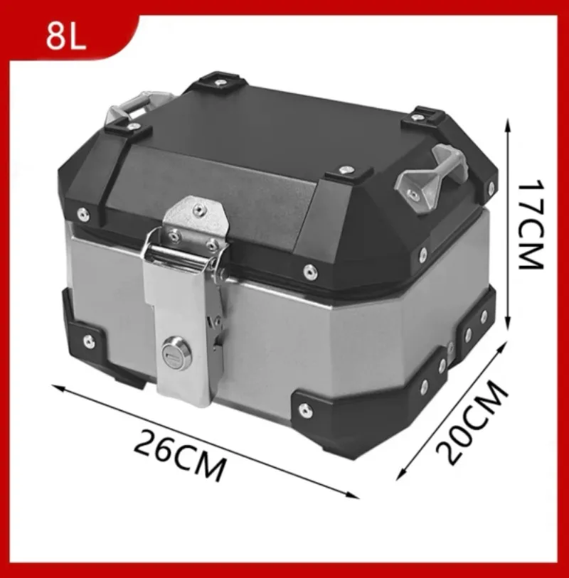 Super Small Mini 5/8L Aluminum Alloy Small Tail Box Motorcycle Trunk Electric Vehicle Small Size Tail Box
