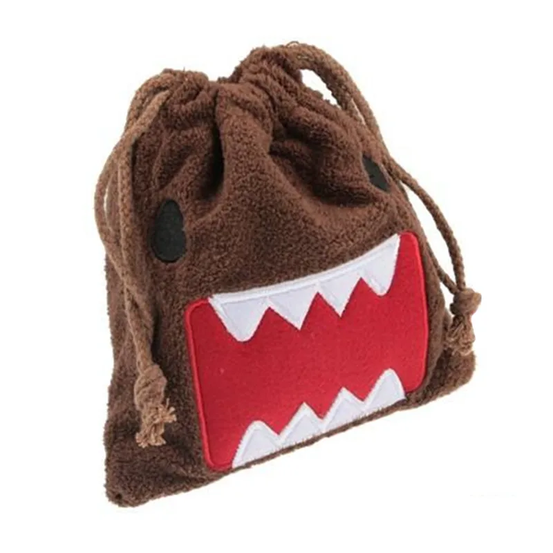 Domo Kun Plush Drawstring Bag Pouch Cartoon Anime Cute Kawaii Storage Bags Organizer