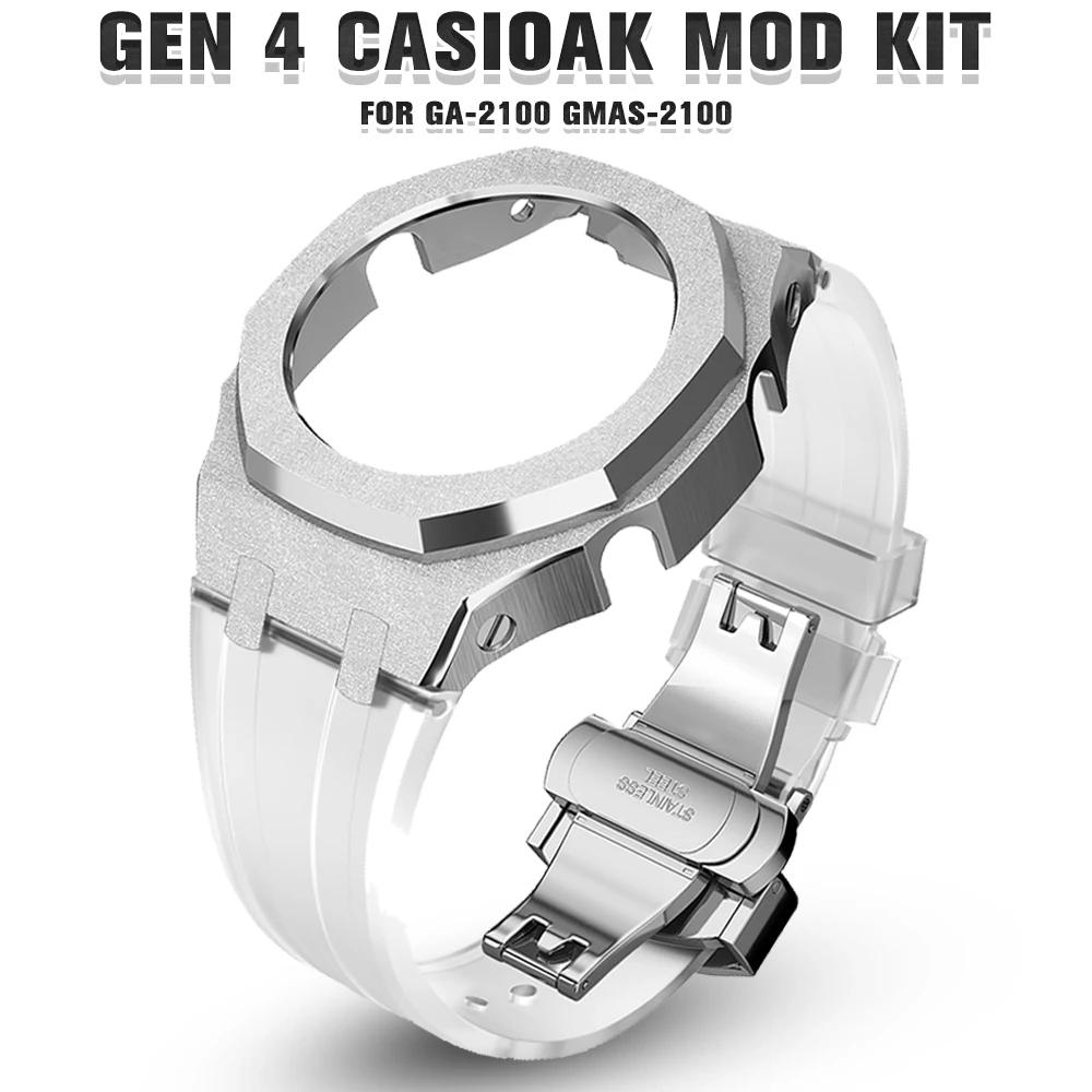 

Gen 4 Mod Kit for Casioak GA-2100 GA-2110 Modification Metal Steel Case Emery Bezel Rubber Strap for Watch GMAS-2100 Accessories