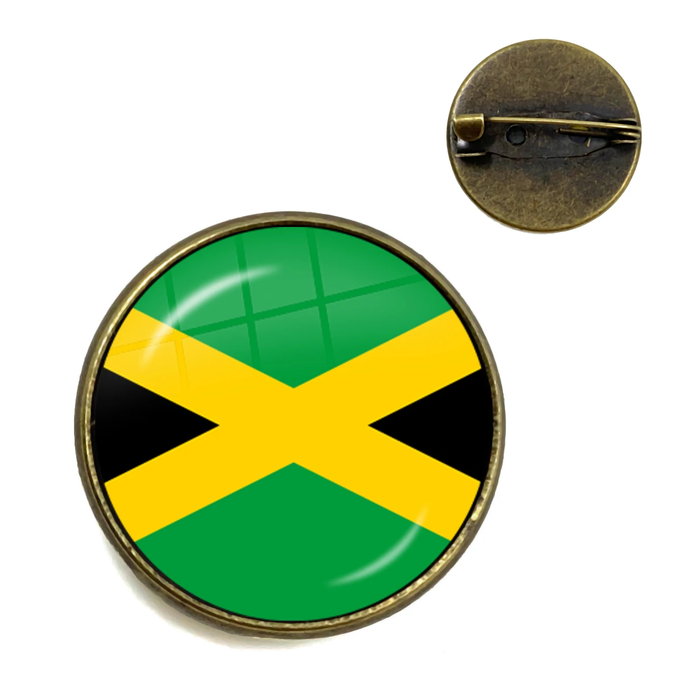 Broszki z flagą narodową Trinidad,Sierra leone, jamajka, gujana, Ghana, wielka brytania, libia, Estonia, indie szklane kaboszony kołnierzyk szpilki dla kobiet — zdjęcie 6