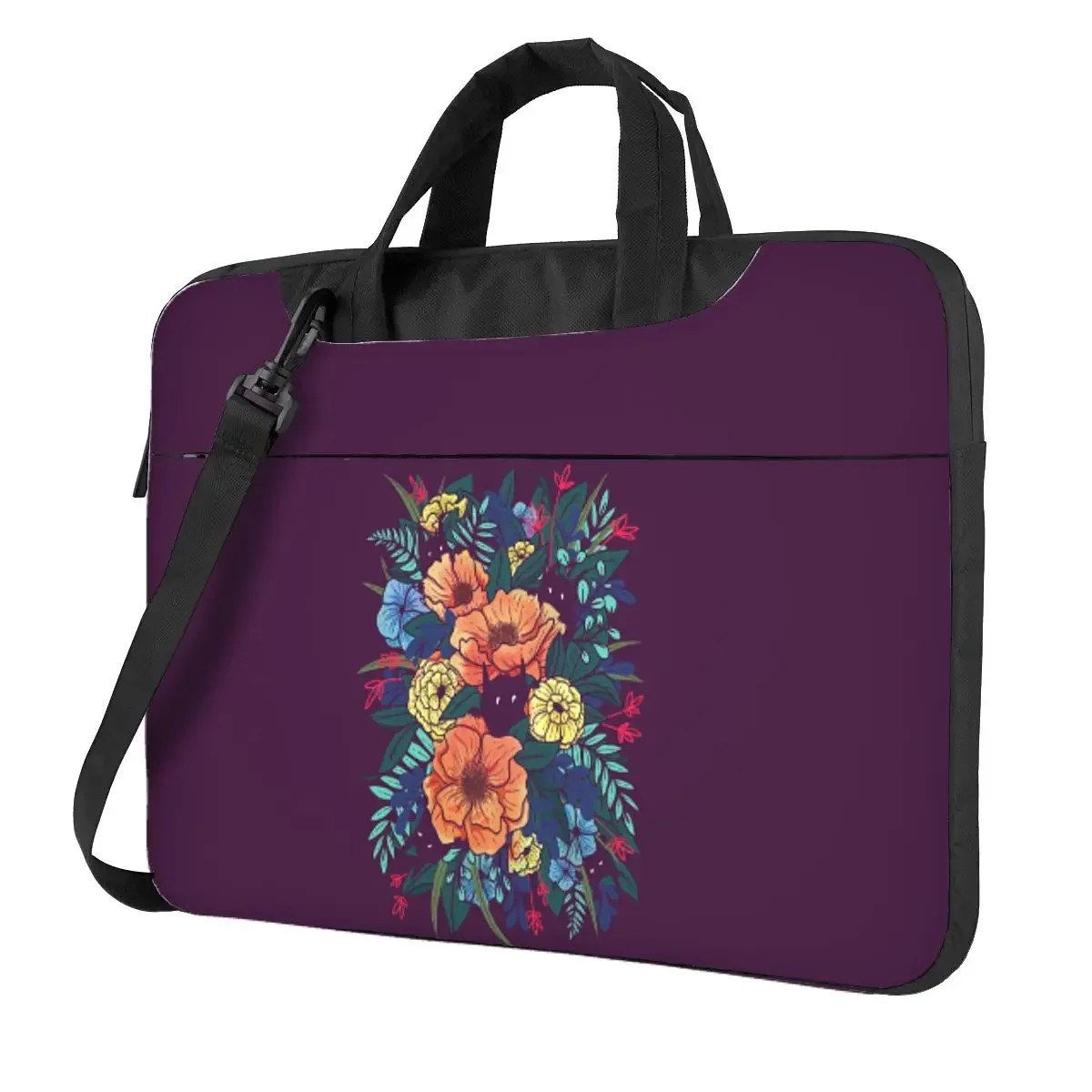 Wild Flowers Crossbody Laptop Bag Case Computer Bag 13 14 15.6 Inch Notebook Pouch for Macbook Pro Lenovo
