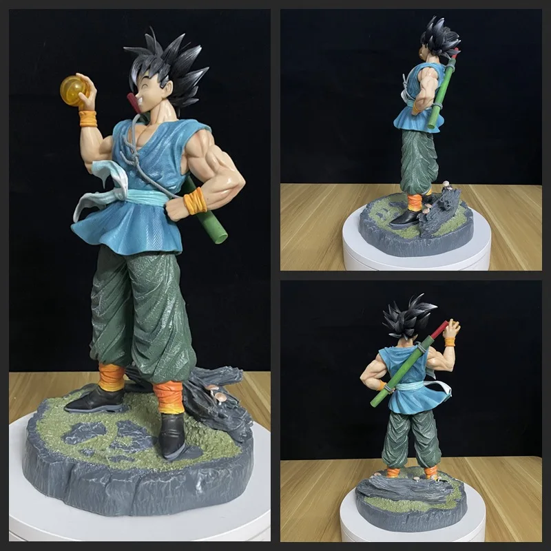 41cm Dragon Ball Anime Dbz Son Goku Statue Figure With 4star Crystal Balls Figures Goku Figurine Cartoon Pvc Collectibles Toy